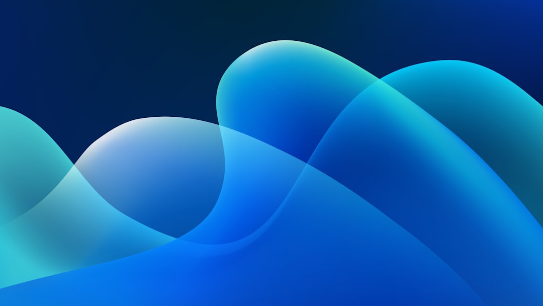 blue and teal flowing wave shapes